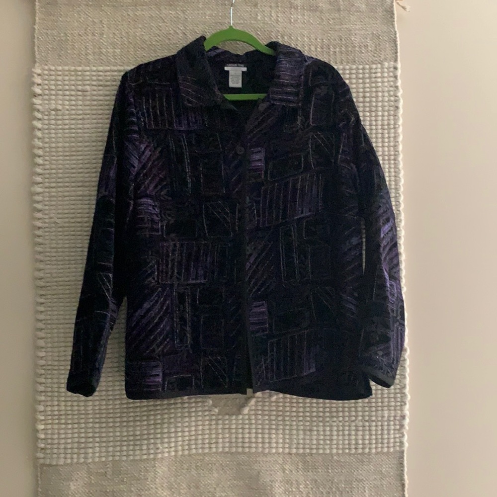Purple and black patch work jacket